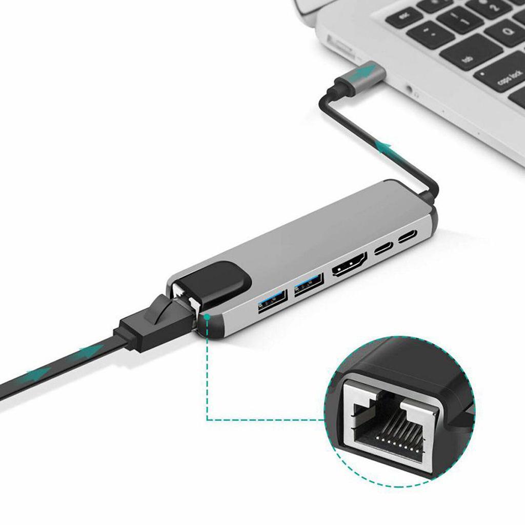 6 In 1 HUB Rj45 Network Card Adapter